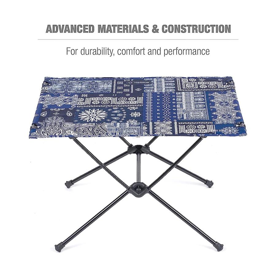 HELINOX TABLE ONE HARD TOP LIGHTWEIGHT, COLLAPSIBLE, PORTABLE, OUTDOOR CAMPING TABLE, REGULAR - 23.5 X 16 INCHES, BLUE BANDANA | Helinox | 04