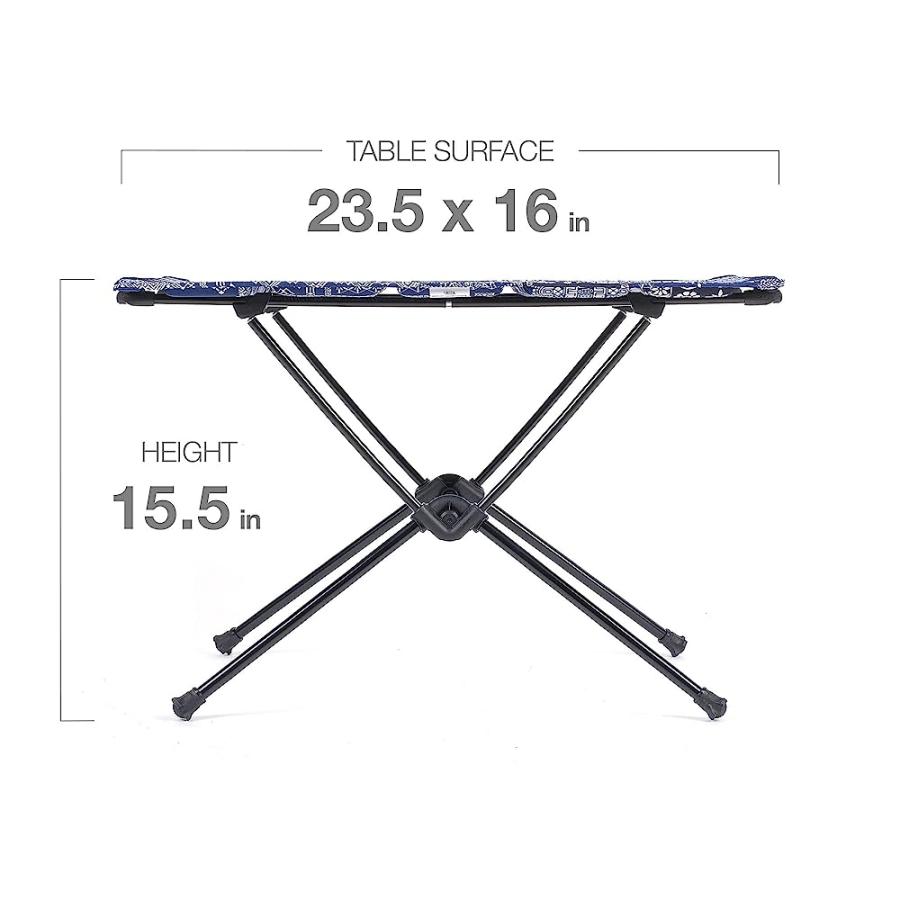 HELINOX TABLE ONE HARD TOP LIGHTWEIGHT, COLLAPSIBLE, PORTABLE, OUTDOOR CAMPING TABLE, REGULAR - 23.5 X 16 INCHES, BLUE BANDANA | Helinox | 05