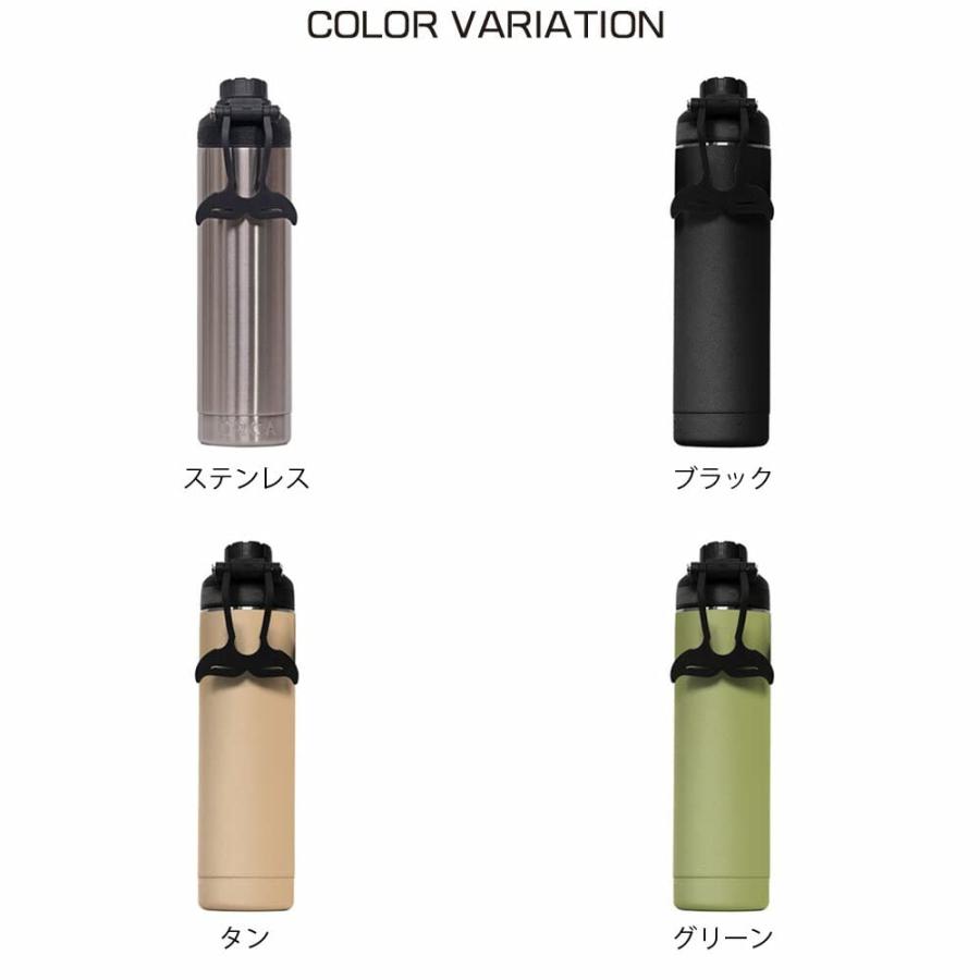 ORCA HYDRA 22 OZ. 18/8 STAINLESS STEEL INSULATED WATER BOTTLE, SCREW TOP SPORTS BOTTLE, POWDER COATED, WITH SILICONE GRIP WHALE TALE HANDLE, TOP | LES CREATIONS | 02