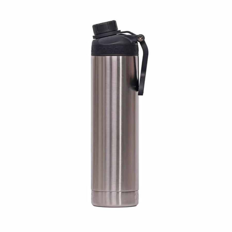 ORCA HYDRA 22 OZ. 18/8 STAINLESS STEEL INSULATED WATER BOTTLE, SCREW TOP SPORTS BOTTLE, POWDER COATED, WITH SILICONE GRIP WHALE TALE HANDLE, TOP | LES CREATIONS | 07