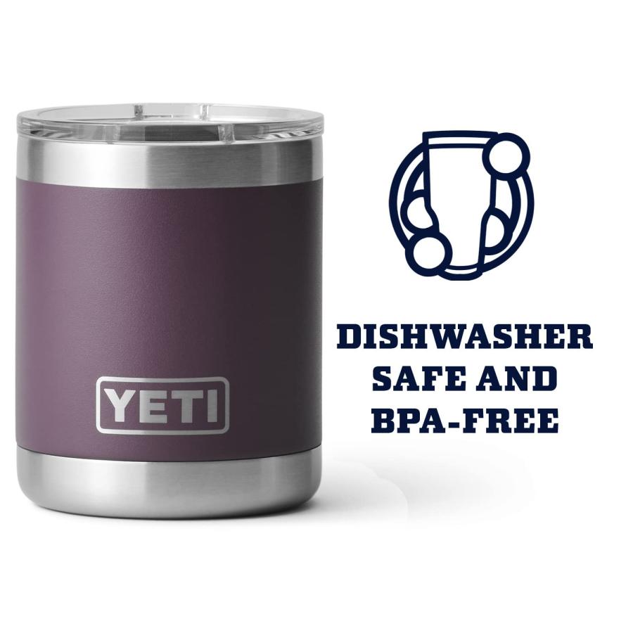 YETI Rambler 10オンス ローボール マグスライダー蓋付き 真空断熱 ステンレス製、ノルディックパープル | YETI | 03