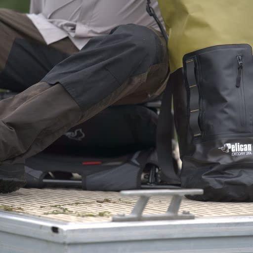 PELICAN EXODRY 20L MEDIUM DRYBAG BLACK WATERPROOF SHOULDER STRAPS THICK & LIGHTWEIGHT ROLL TOP DRY COMPRESSION KEEPS GEAR DRY FOR KAYAKING, RAFTI | PELICAN PRODUCTS | 04