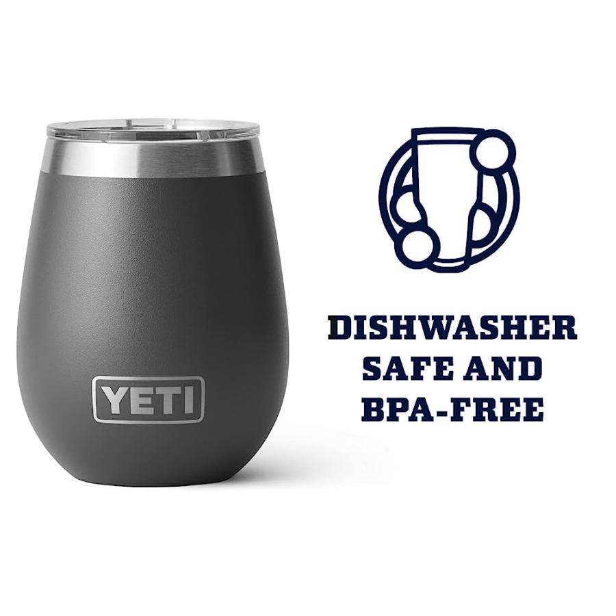 YETI RAMBLER 10 OZ WINE TUMBLER, VACUUM INSULATED, STAINLESS STEEL WITH MAGSLIDER LID, CHARCOAL | YETI | 03