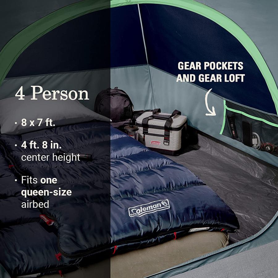 Coleman Skydome Camping Tent4-Person Tent with LED Lighting | Coleman | 05
