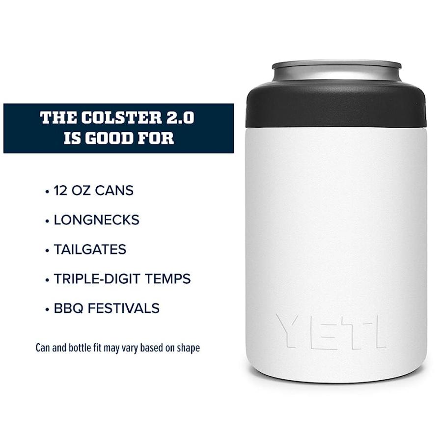 YETI RAMBLER 12 OZ. COLSTER CAN INSULATOR FOR STANDARD SIZE CANS, WHITE (NO CAN INSERT) | YETI | 03