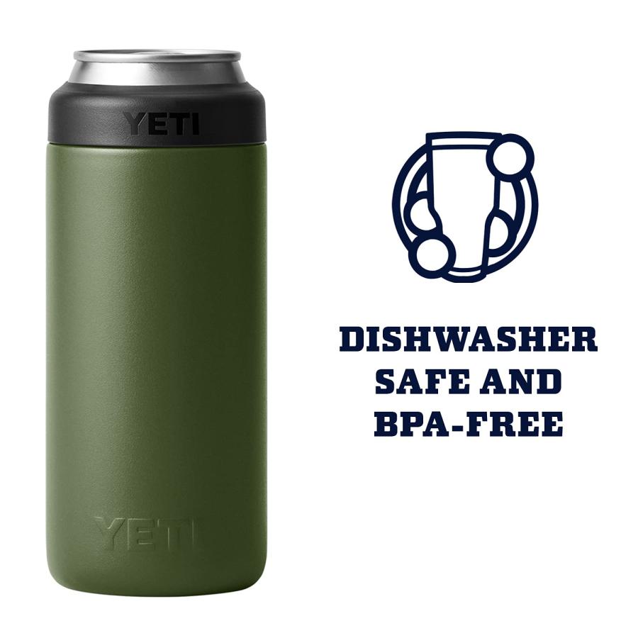 YETI Rambler 12オンス コルスター スリム缶クーラー:YETI 真空断熱 ステンレス製、ハイランズオリーブ | YETI | 04
