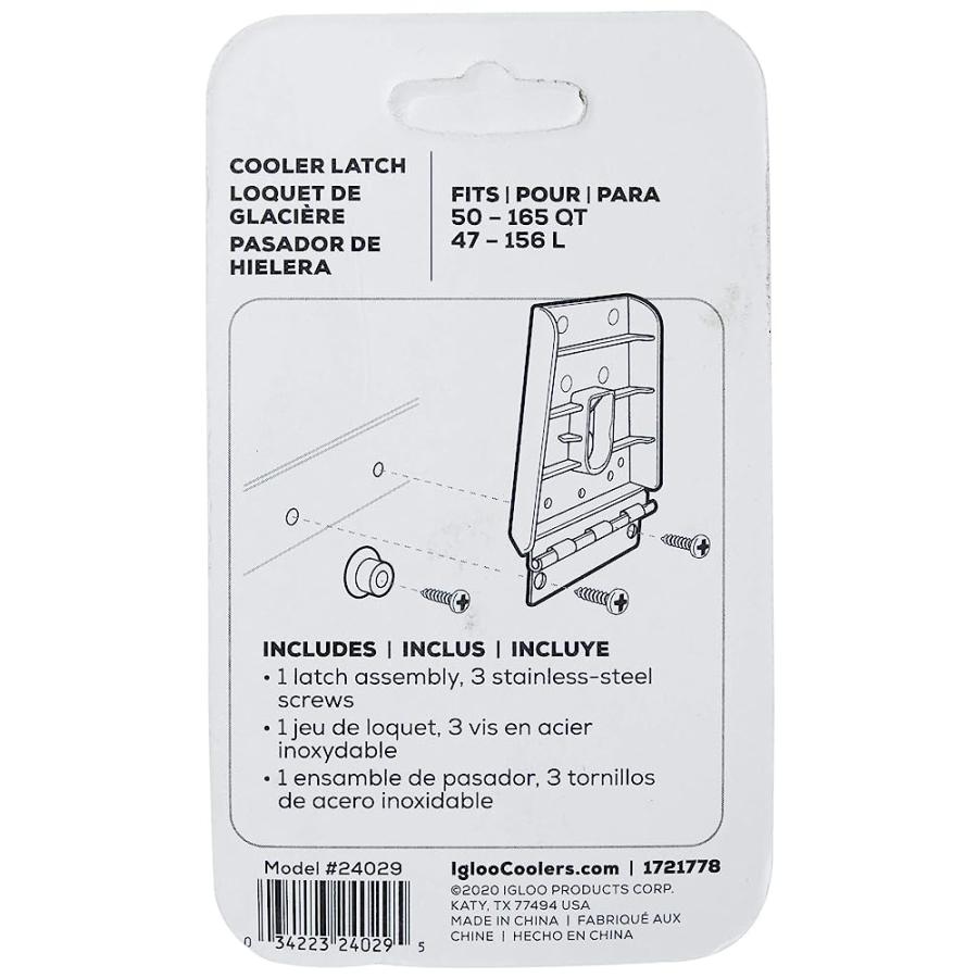 IGLOO HYBRID STAINLESS AND PLASTIC LATCH (3.38 L X 0.57 W X 0.57 D INCHES) - BLACK/SILVER | igloo | 04