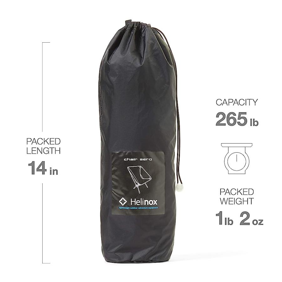 HELINOX CHAIR ZERO ULTRALIGHT COMPACT CAMPING CHAIR, BLACK | Helinox | 01