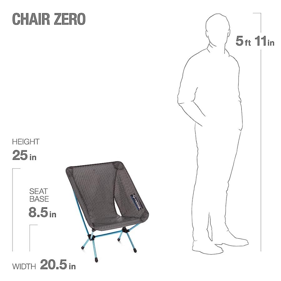 HELINOX CHAIR ZERO ULTRALIGHT COMPACT CAMPING CHAIR, BLACK | Helinox | 03