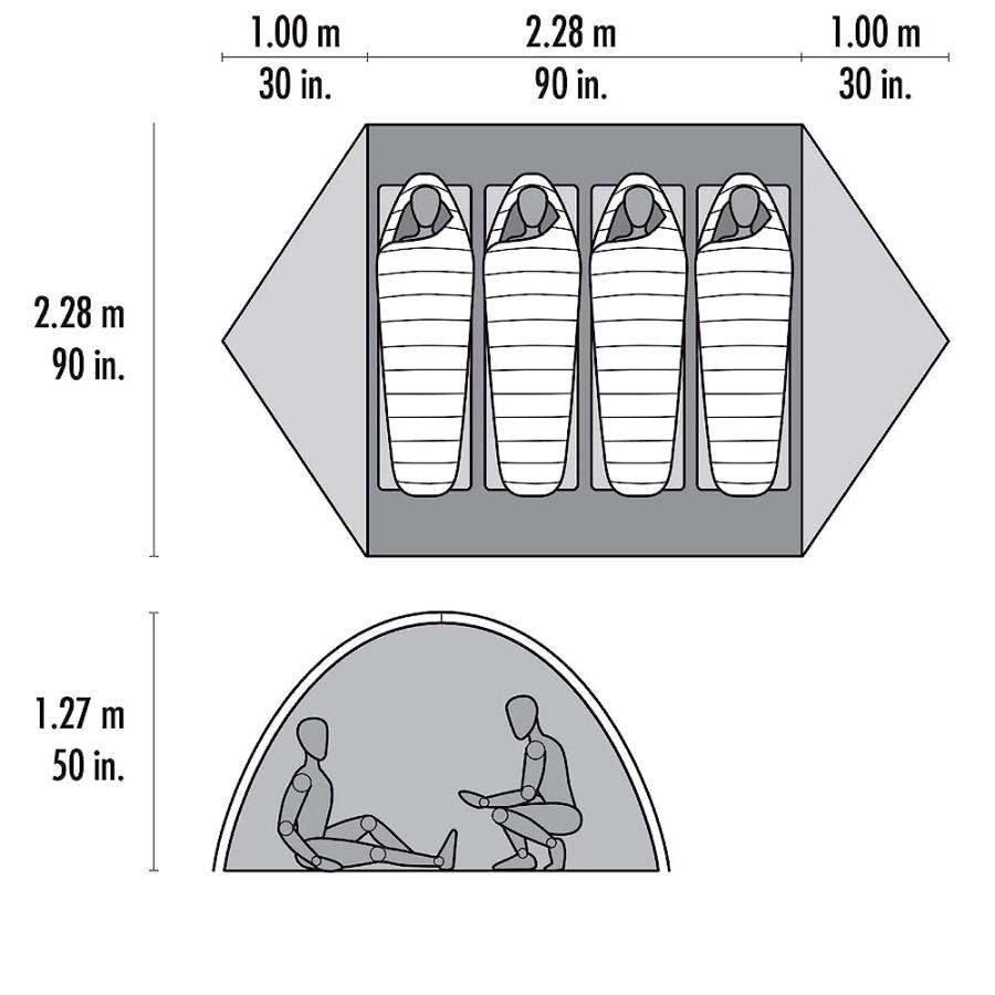 MSR ZOIC 3-PERSON LIGHTWEIGHT MESH BACKPACKING TENT WITH RAINFLY | MSR | 01