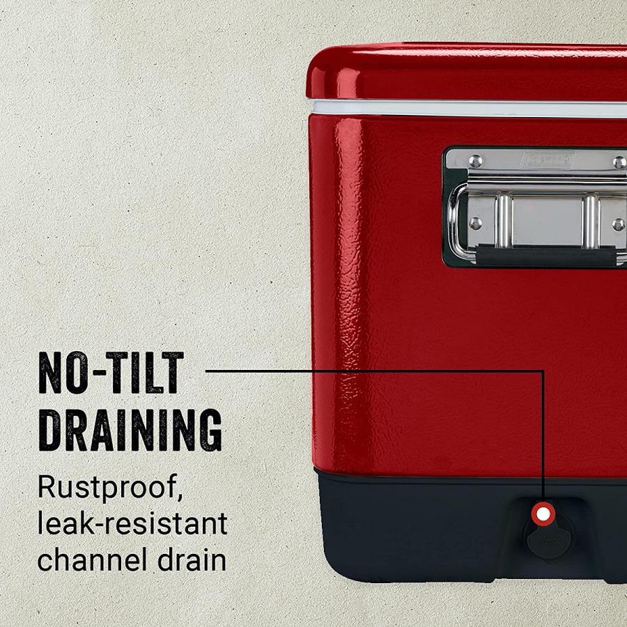 Coleman Cooler Steel-Belted Cooler Keeps Ice Up to 4 Days 54-Quart Cooler for Camping, Barbecues, Tailgating & Outdoor Activities | Coleman | 03