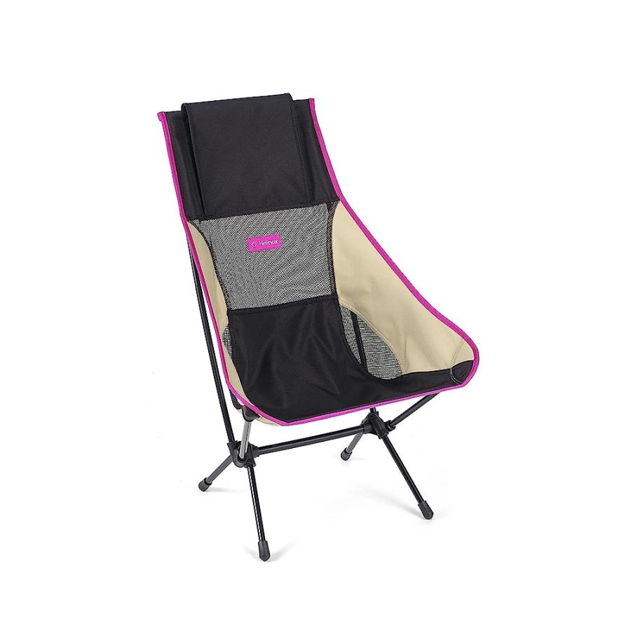 HELINOX CHAIR TWO ULTRALIGHT, HIGH-BACK, COLLAPSIBLE CAMPING CHAIR, BLACK/KHAKI/PURPLE, WITH POCKETS | Helinox