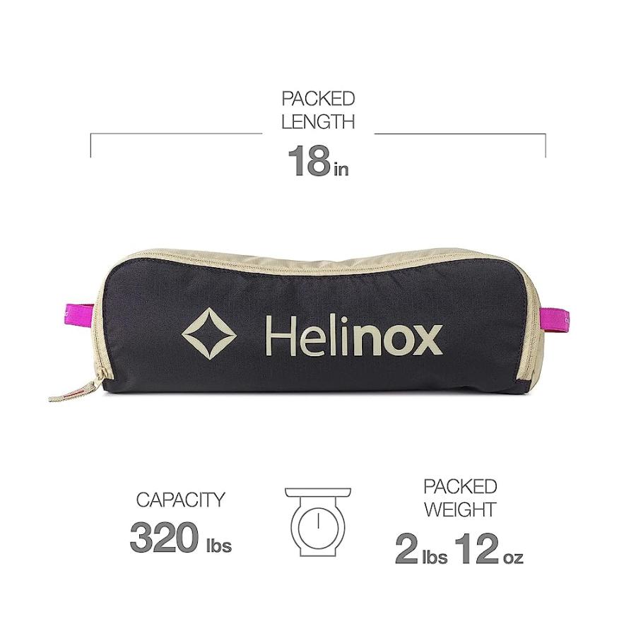 HELINOX CHAIR TWO ULTRALIGHT, HIGH-BACK, COLLAPSIBLE CAMPING CHAIR, BLACK/KHAKI/PURPLE, WITH POCKETS | Helinox | 01