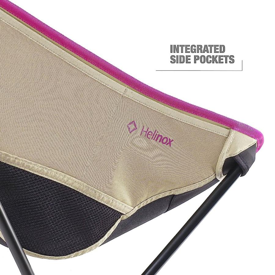 HELINOX CHAIR TWO ULTRALIGHT, HIGH-BACK, COLLAPSIBLE CAMPING CHAIR, BLACK/KHAKI/PURPLE, WITH POCKETS | Helinox | 04