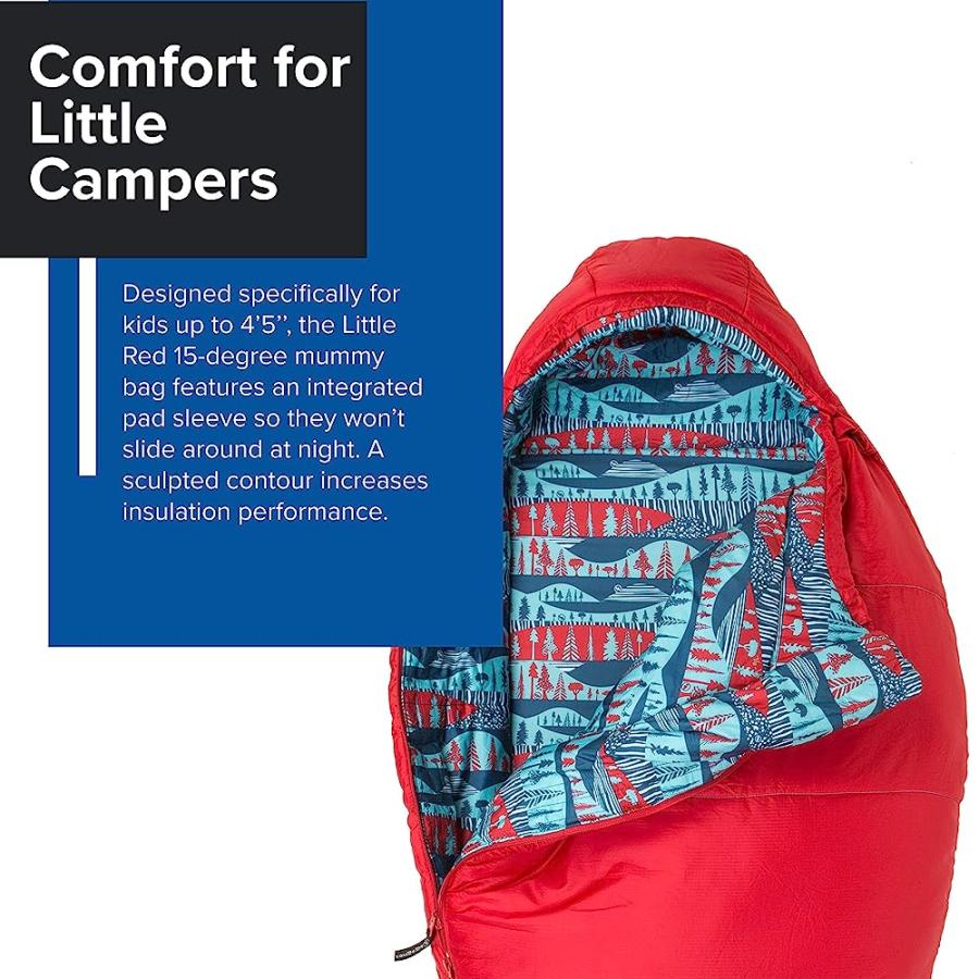 BIG AGNES LITTLE RED 15 KIDS' SYNTHETIC MUMMY SLEEPING BAG, RED, RIGHT | BIG AGNES | 01