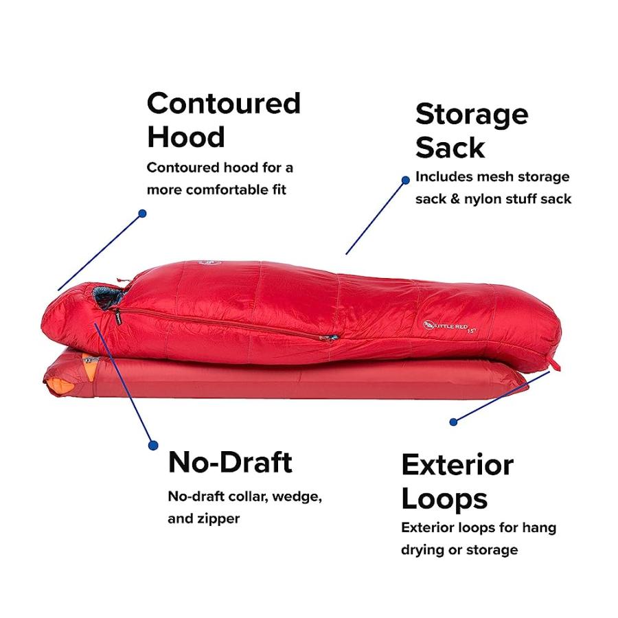 BIG AGNES LITTLE RED 15 KIDS' SYNTHETIC MUMMY SLEEPING BAG, RED, RIGHT | BIG AGNES | 02