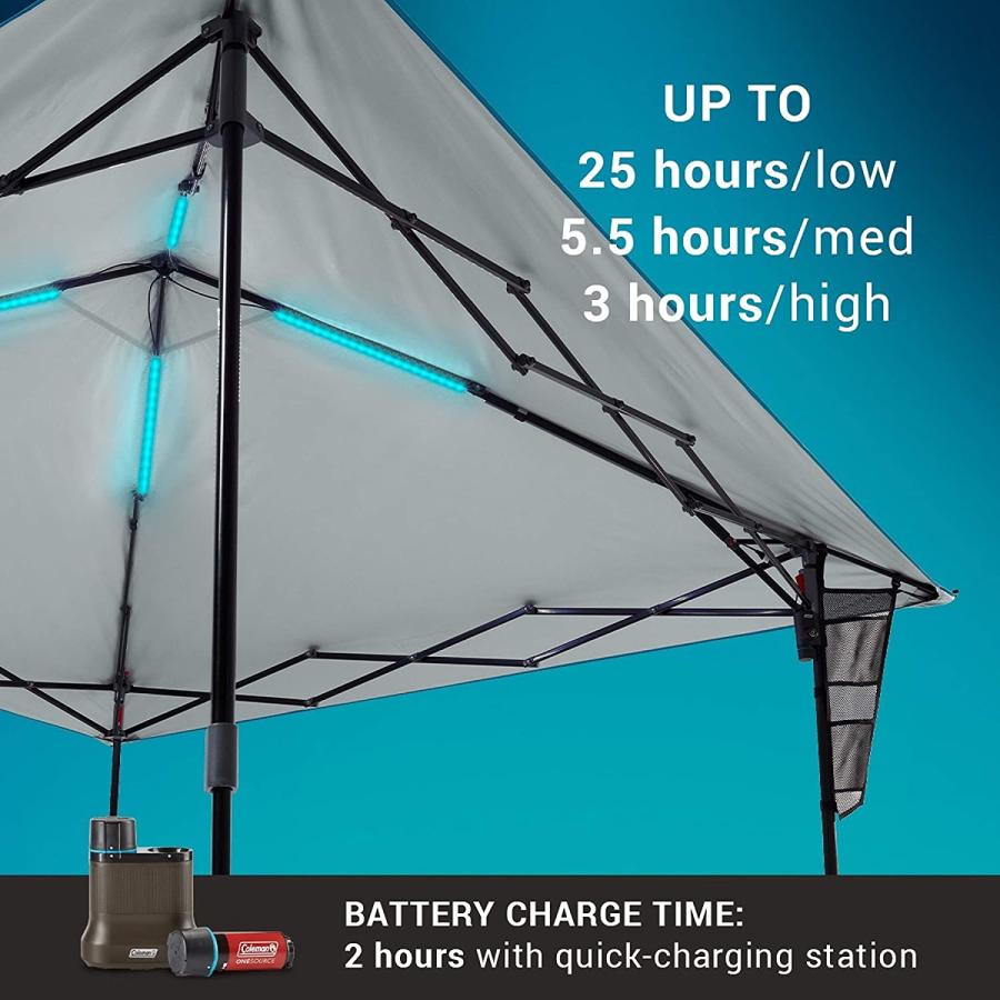 Coleman OneSource Rechargeable LED Lighted Canopy, 10 x 10 Canopy Tent, Shade Canopy Great for Beach, Yard, Tailgates, & Parties | Coleman | 03