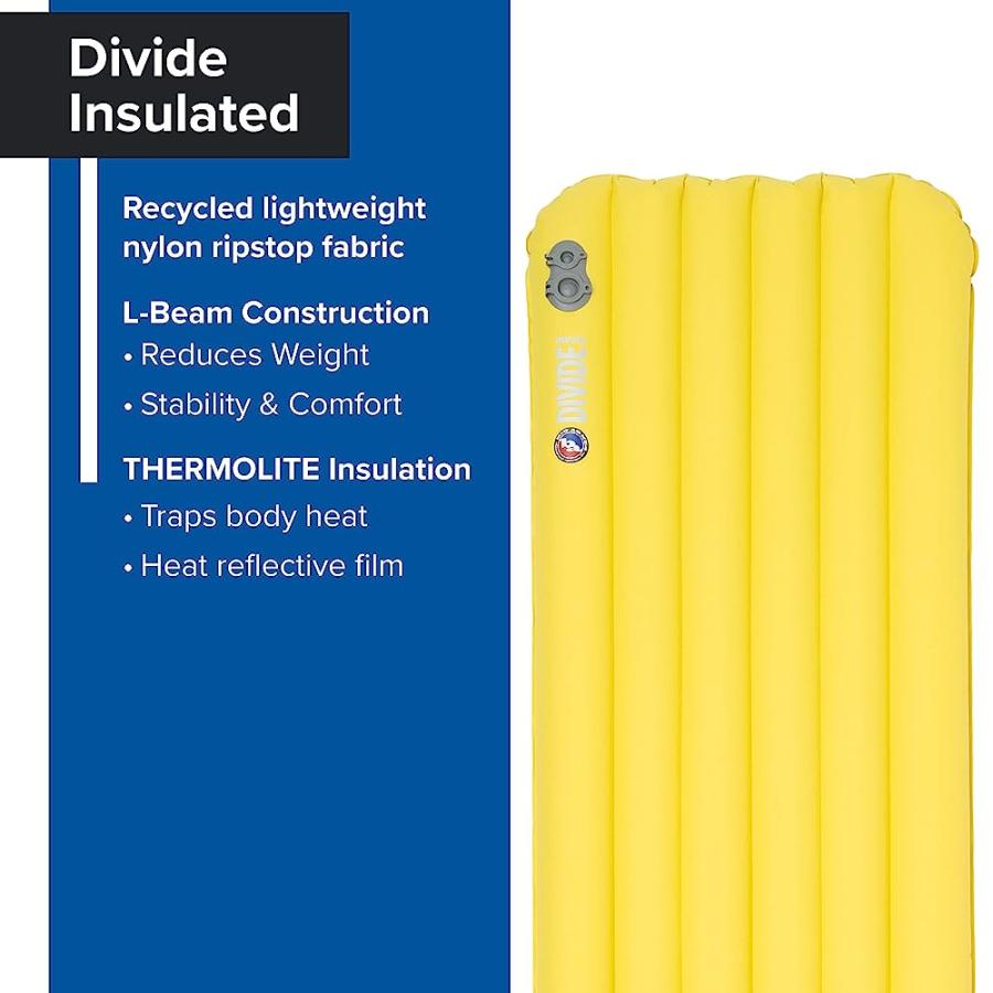 BIG AGNES DIVIDE, INSULATED SLEEPING PAD, WIDE LONG, WARM OLIVE, (25X78) | BIG AGNES | 01