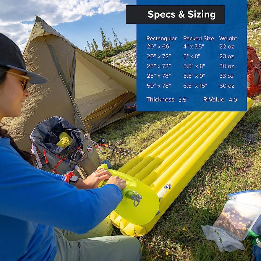 BIG AGNES DIVIDE, INSULATED SLEEPING PAD, WIDE LONG, WARM OLIVE, (25X78) | BIG AGNES | 03