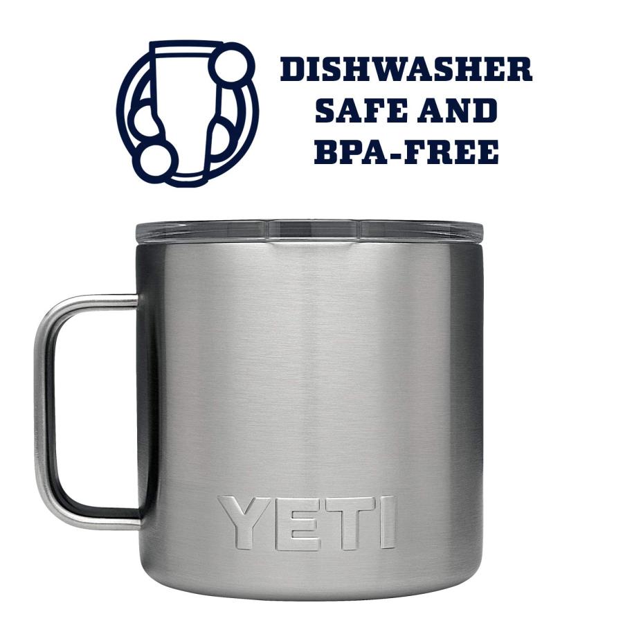 YETI Rambler 14オンス マグカップ 蓋付き 真空断熱 ステンレス製、ステンレス | YETI | 03