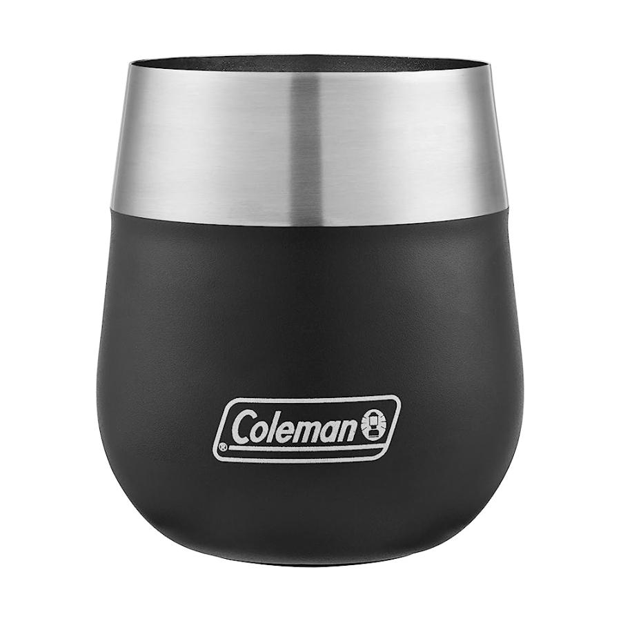 COLEMAN CLARET INSULATED STAINLESS STEEL WINE GLASS, BLACK, 13 OZ. | Coleman