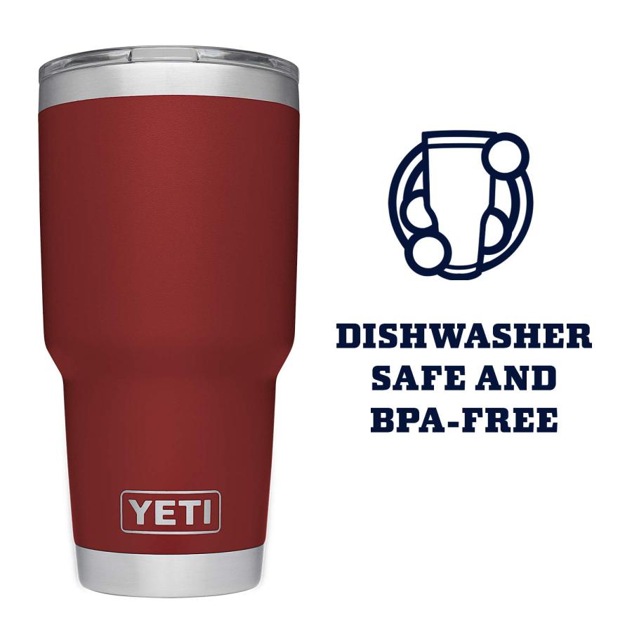 YETI Rambler 30オンス タンブラー マグスライダー蓋付き 真空断熱 ステンレス製、ブリックレッド | YETI | 03