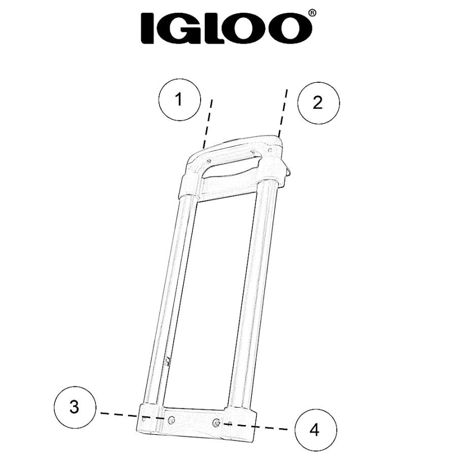 IGLOO REPLACEMENT TELESCOPING HANDLE FOR ICE CUBE AND LATITUDE 60 QT WHEELED COOLER | igloo | 03