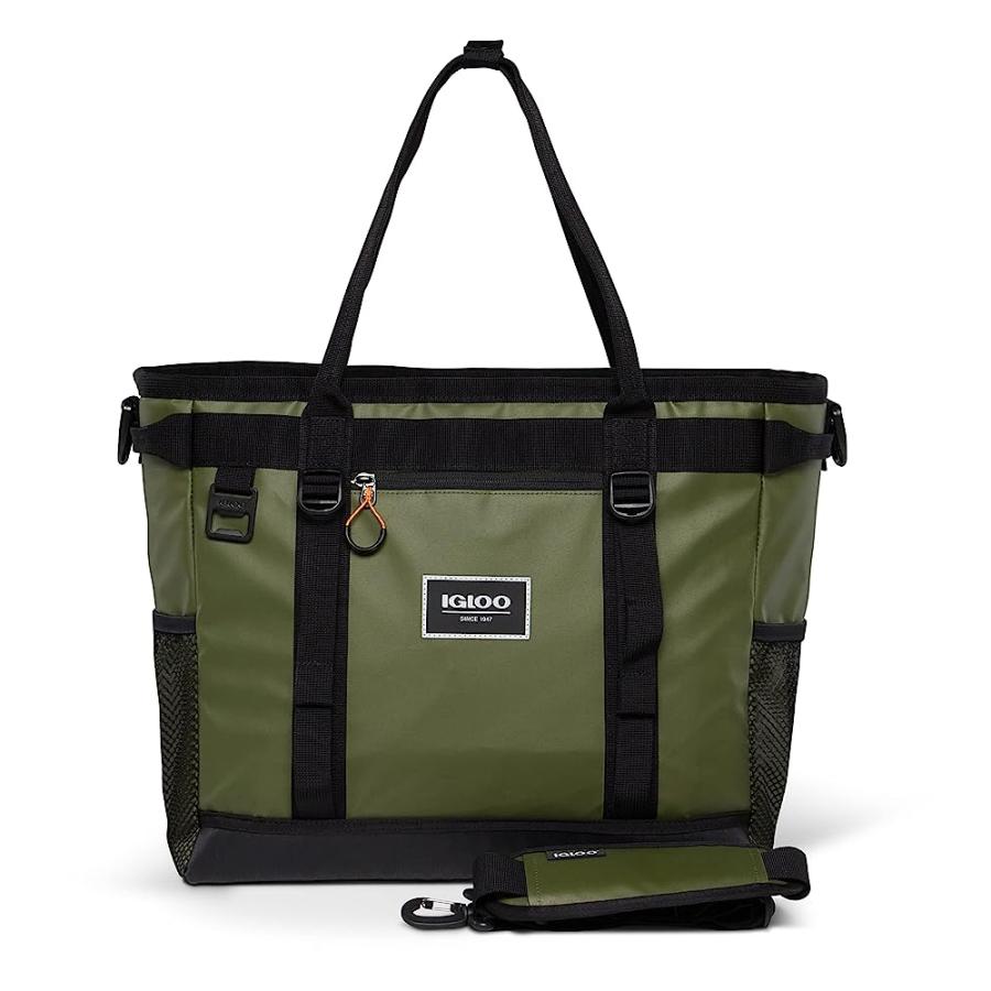 IGLOO PURSUIT 30-CAN PORTABLE-TOTE BAG COOLER WITH PADDED STRAP, CHIVE GREEN | igloo