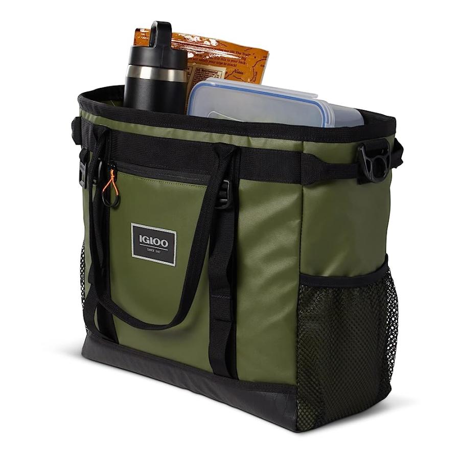 IGLOO PURSUIT 30-CAN PORTABLE-TOTE BAG COOLER WITH PADDED STRAP, CHIVE GREEN | igloo | 01