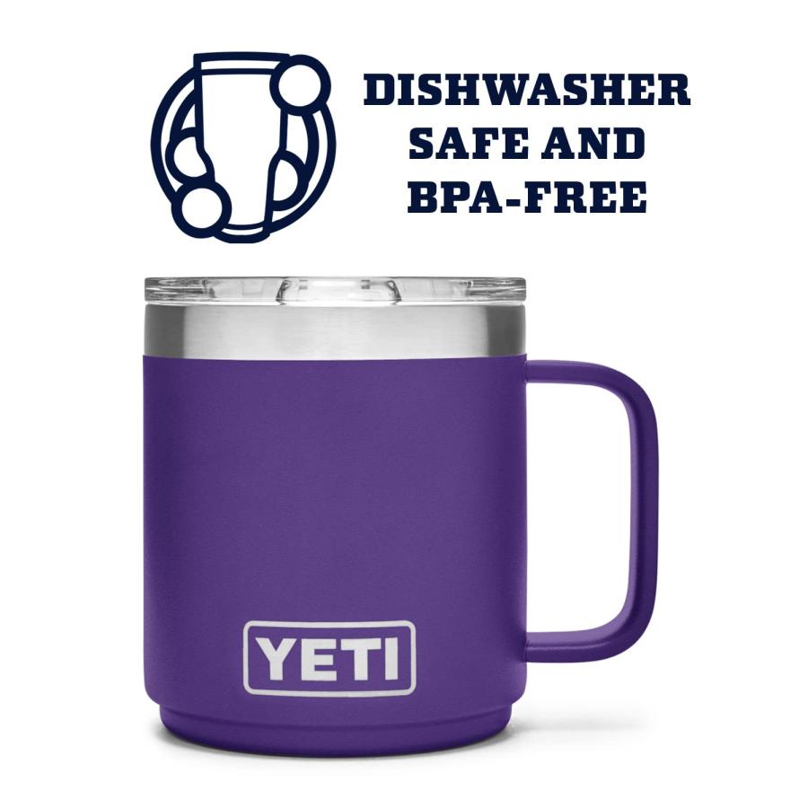 YETI Rambler 10オンス スタッカブルマグ マグスライダー蓋付き 真空断熱 ステンレス製、ピークパープル | YETI | 04