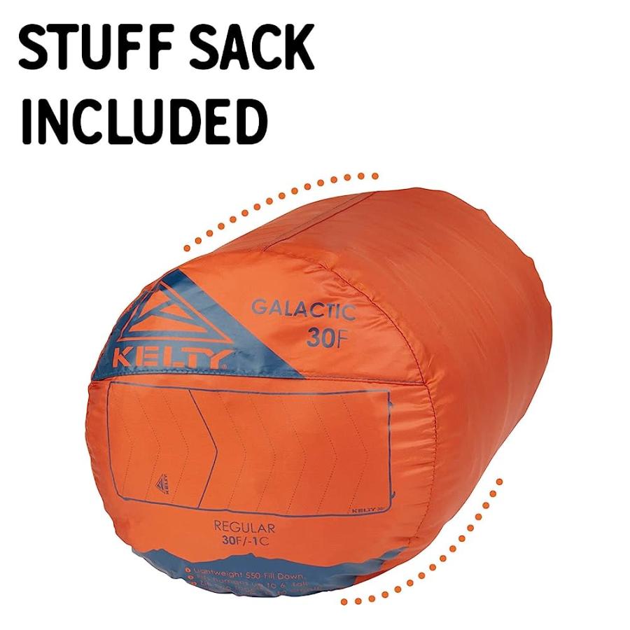 KELTY GALACTIC DOWN 30 DEGREE SLEEPING BAG, 550 FILL POWER RDS TRACKABLE DOWN, BACKPACKING AND CAMPING, ZIP TOGETHER FOR 2P SLEEPING BAG (ROOIBOS | KELTY | 03