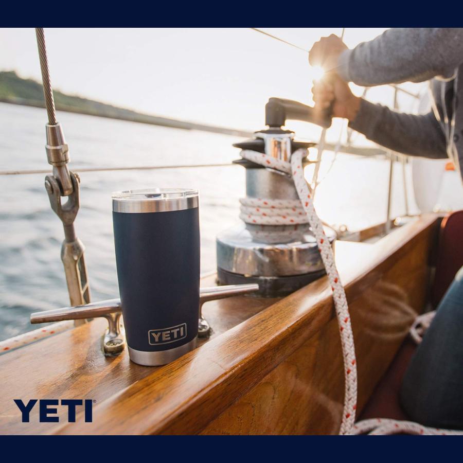 YETI Rambler 20オンス タンブラー マグスライダー蓋付き 真空断熱 ステンレス製、ネイビー | YETI | 06