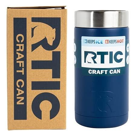 RTIC CRAFT CAN COOLER INSULATED, BEER, BEVERAGE, BOTTLE, SODA CAN COOLER WITH LID, STAINLESS STEEL METAL, DOUBLE WALL INSULATION COOZIE FOR CANS, |  | 02