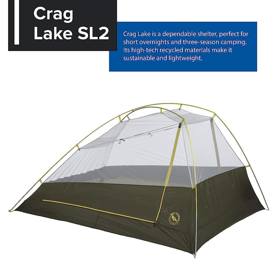 BIG AGNES CRAG LAKE SL2 TENT, DARK OLIVE, 2 PERSON | BIG AGNES | 01