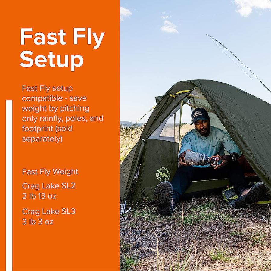BIG AGNES CRAG LAKE SL2 TENT, DARK OLIVE, 2 PERSON | BIG AGNES | 04