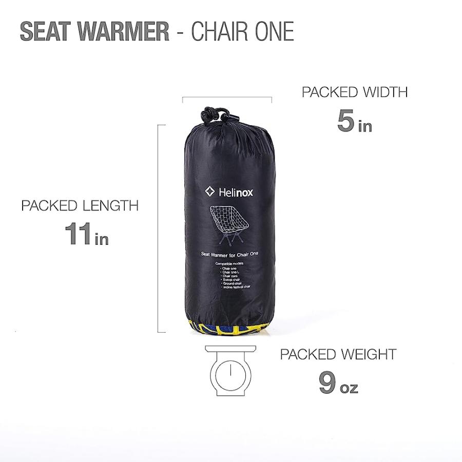HELINOX SEAT WARMER INSULATED FITTED CHAIR COVER, CHAIR ONE, BLACK/FLOW LINE | Helinox | 01