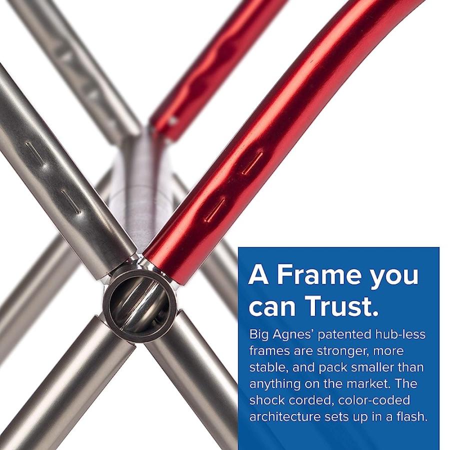 BIG AGNES BIG SIX CAMP CHAIR - HIGH & WIDE CAMPING CHAIR WITH AIRCRAFT ALUMINUM FRAME, BLUE/GRAY | BIG AGNES | 02