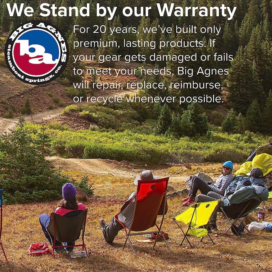 BIG AGNES BIG SIX CAMP CHAIR - HIGH & WIDE CAMPING CHAIR WITH AIRCRAFT ALUMINUM FRAME, BLUE/GRAY | BIG AGNES | 05