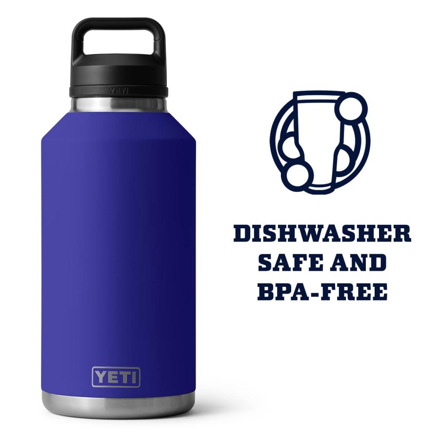 YETI Rambler 64オンス ボトル キャップ付き 真空断熱 ステンレス製、オフショアブルー | YETI | 05