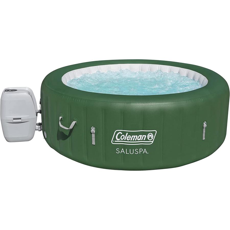 Coleman SaluSpa Inflatable Hot Tub Spa Portable Hot Tub with Heated Water System and 140 Bubble Jets Fits Up to 4 People | Coleman