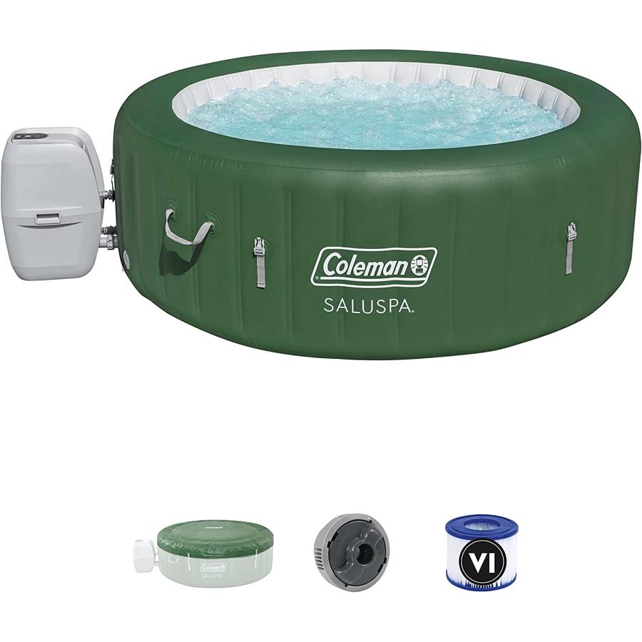 Coleman SaluSpa Inflatable Hot Tub Spa Portable Hot Tub with Heated Water System and 140 Bubble Jets Fits Up to 4 People | Coleman | 03