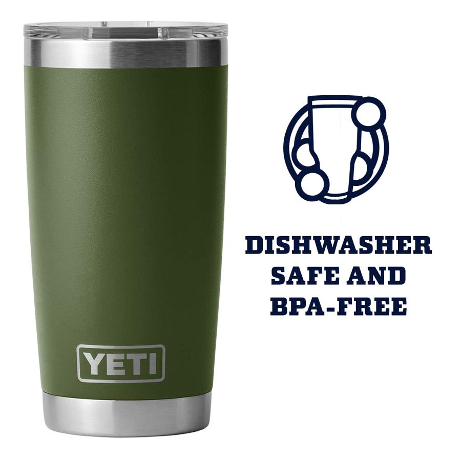 YETI Rambler 20オンス タンブラー マグスライダー蓋付き 真空断熱 ステンレス製、ハイランズオリーブ | YETI | 04