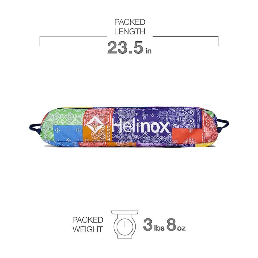 HELINOX TABLE ONE HARD TOP LIGHTWEIGHT, COLLAPSIBLE, PORTABLE, OUTDOOR CAMPING TABLE, LARGE - 30 X 22.5 INCHES, RAINBOW BANDANA | Helinox | 01