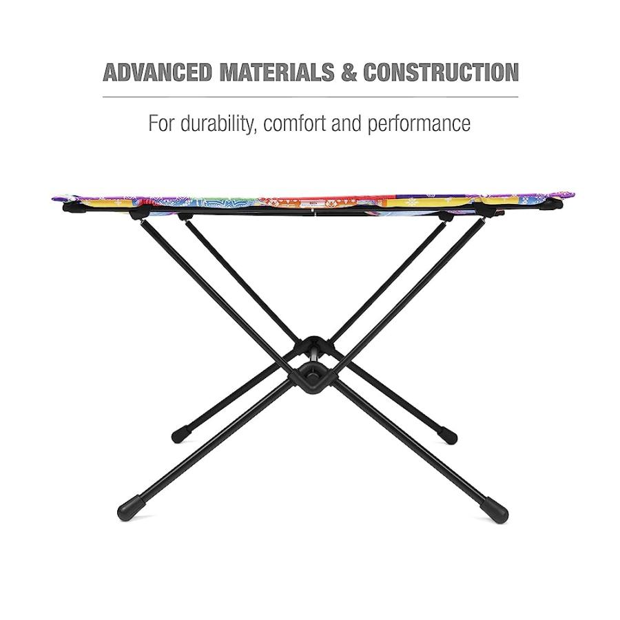 HELINOX TABLE ONE HARD TOP LIGHTWEIGHT, COLLAPSIBLE, PORTABLE, OUTDOOR CAMPING TABLE, LARGE - 30 X 22.5 INCHES, RAINBOW BANDANA | Helinox | 04