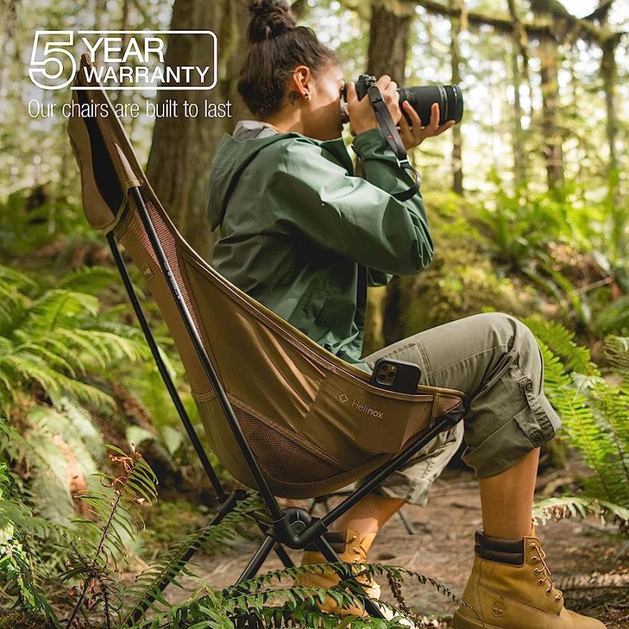HELINOX SUNSET CHAIR LIGHTWEIGHT, HIGH-BACK, COMPACT, COLLAPSIBLE CAMPING CHAIR, COYOTE TAN, WITH POCKETS | Helinox | 02