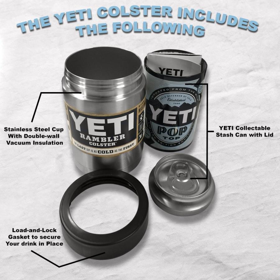 YETI Rambler 12オンス コルスター 缶クーラー:YETI 真空断熱 ステンレス製、ステンレス | YETI | 01