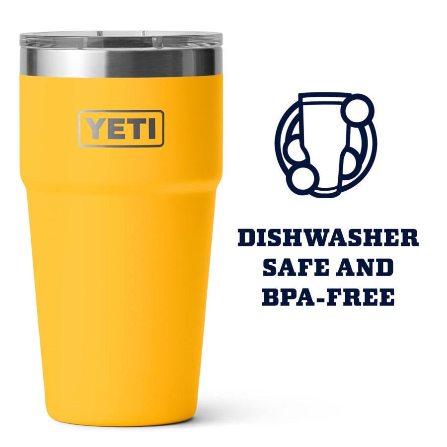 YETI Rambler 16オンス スタッカブルパイント マグスライダー蓋付き 真空断熱 ステンレス製、アルパインイエロー | YETI | 02
