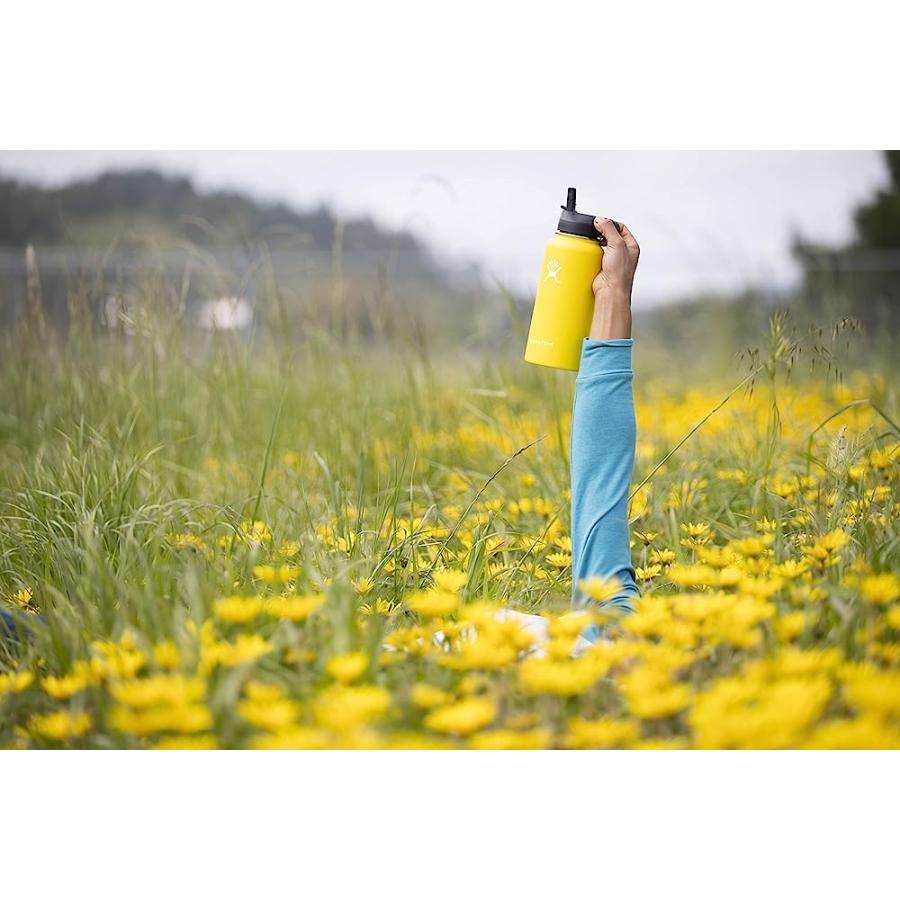 HYDRO FLASK VACUUM INSULATED STAINLESS STEEL WATER BOTTLE WIDE MOUTH WITH STRAW LID (WHITE, 40-OUNCE) | HYDRO FLASK | 05