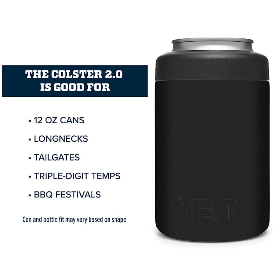 YETI RAMBLER 12 OZ. COLSTER CAN INSULATOR FOR STANDARD SIZE CANS, BLACK (NO CAN INSERT) | YETI | 03