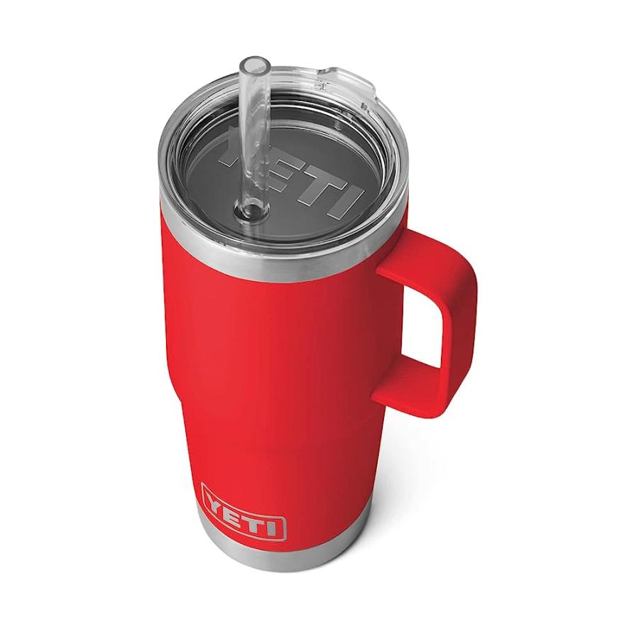 YETI RAMBLER 25 OZ STRAW MUG, VACUUM INSULATED, STAINLESS STEEL, RESCUE RED | YETI